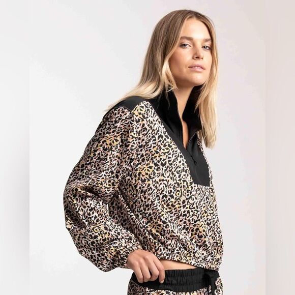 NWT Women’s Wild Party/Caviar KAT Printed Windbreaker Hurley Cropped Sz. Med - Picture 1 of 7